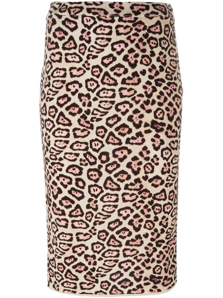 Givenchy Leopard Print Pencil Skirt, Women's, Size: S, Black, Viscose