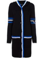 Versace Hooded Long Cardigan, Women's, Size: 38, Black, Wool/alpaca