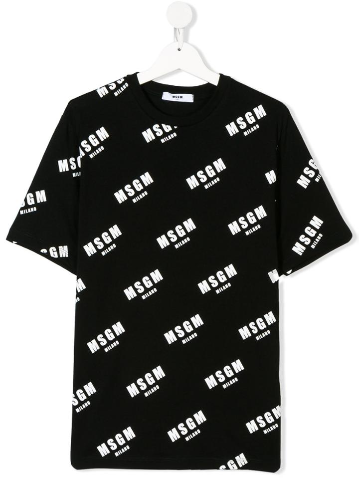 Msgm Kids Teen Printed T-shirt - Black