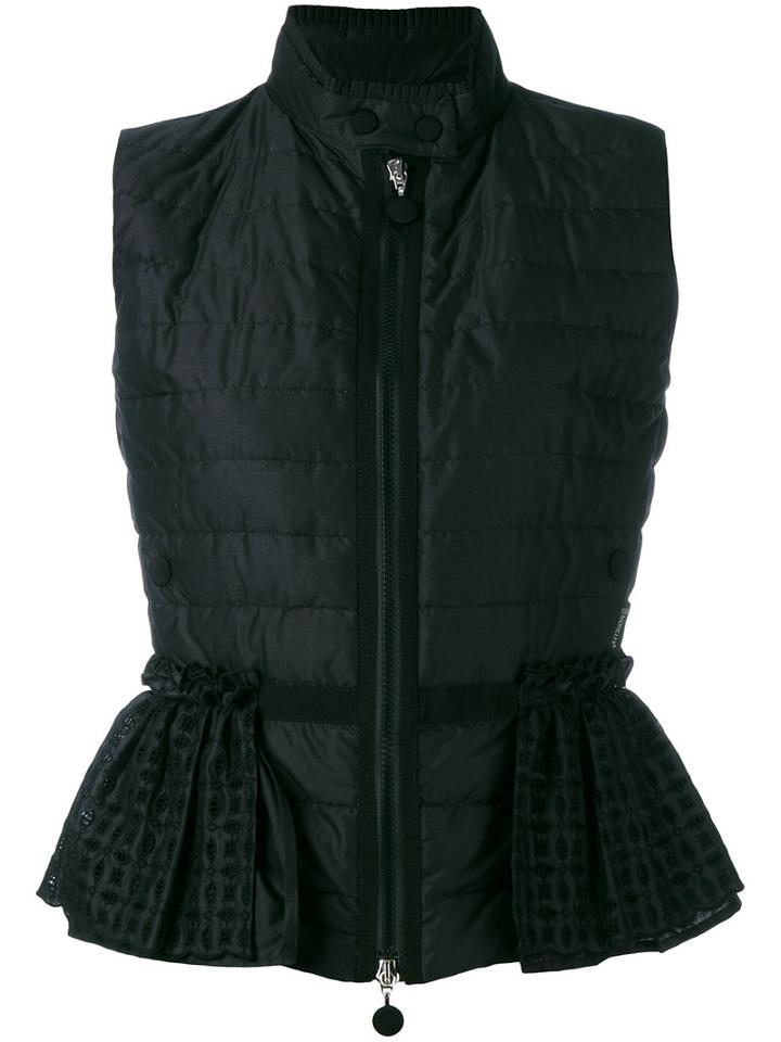 Moncler - Padded Peplum Gilet - Women - Cotton/feather Down/polyamide - 4, Black, Cotton/feather Down/polyamide