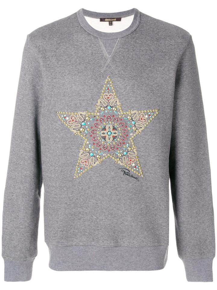 Roberto Cavalli Embellished Star Sweatshirt - Grey