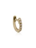 Ileana Makri Mini Yellow Gold And Diamond Hoop - Metallic