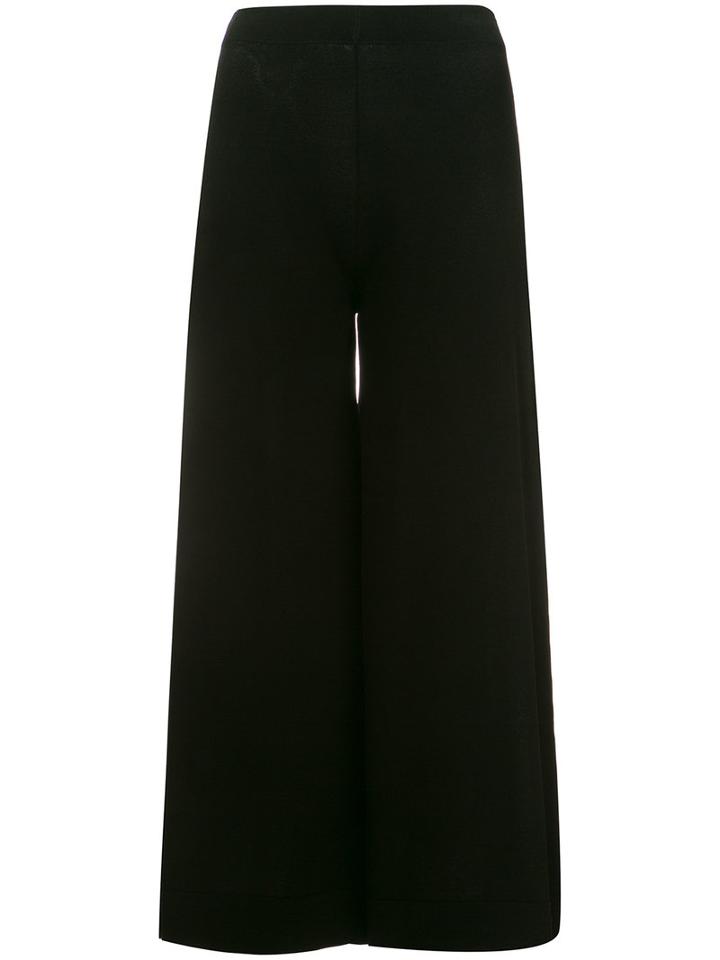 D.exterior Wide Leg Cropped Trousers, Women's, Size: Xl, Black, Viscose/nylon