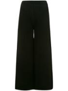 D.exterior Wide Leg Cropped Trousers, Women's, Size: Xl, Black, Viscose/nylon