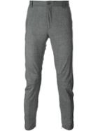 Lanvin Slim Fit Houndstooth Trousers, Men's, Size: 46, Grey, Cotton/spandex/elastane/wool