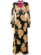 Gucci Poppy Print Gown - Black