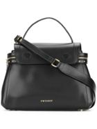 Twin-set Top Flap Tote Bag - Black