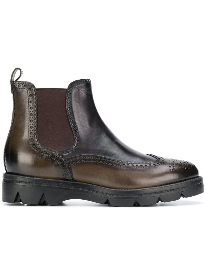 Santoni Chunky Sole Chelsea Boots - Green