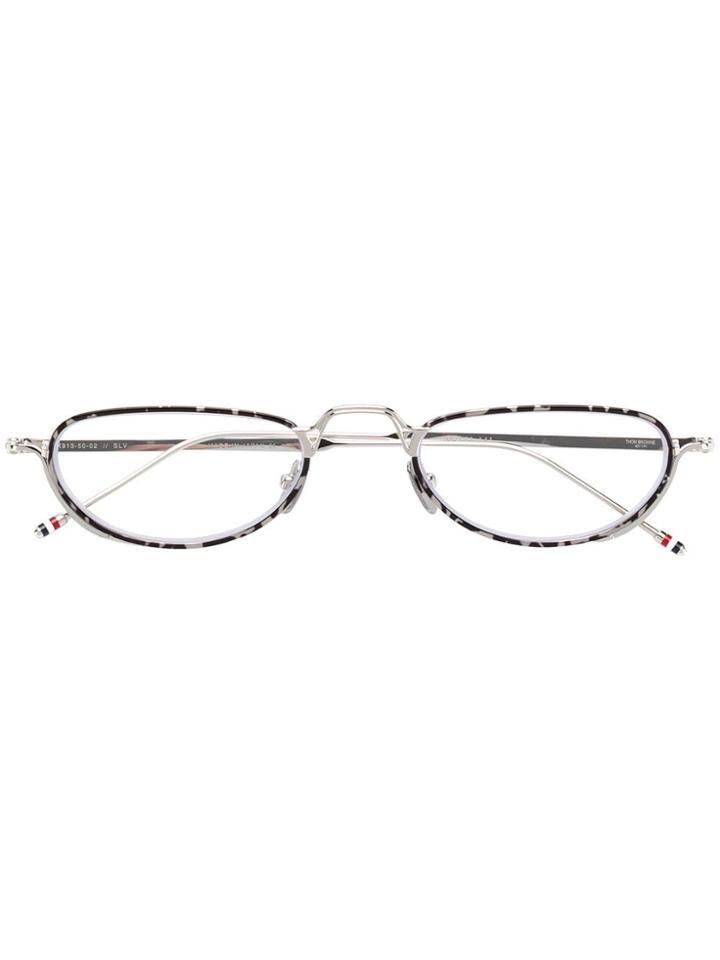 Thom Browne Eyewear Oval Frames Glasses - Silver