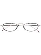Thom Browne Eyewear Oval Frames Glasses - Silver