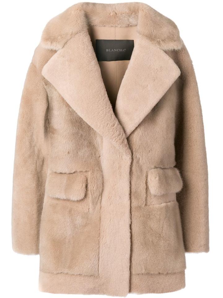 Blancha Shearling Overcoat - Nude & Neutrals