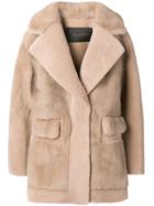 Blancha Shearling Overcoat - Nude & Neutrals