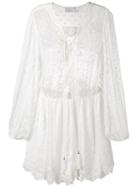 Zimmermann Dots Sheer Playsuit, Women's, Size: 3, White, Silk/cotton