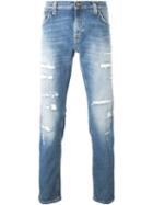 Nudie Jeans Co Distressed John Ben Replica Skinny Jeans, Men's, Size: 30, Blue, Cotton/spandex/elastane