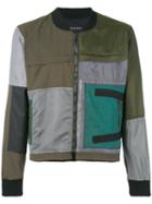 Patched Bomber Jacket - Men - Cotton/calf Leather/polyester - Xl, Green, Cotton/calf Leather/polyester, Longjourney