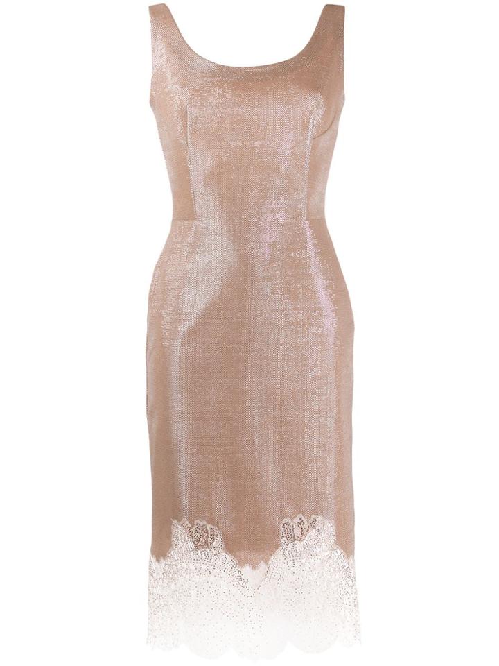 Ermanno Scervino Lace-embroidered Midi Dress - Neutrals