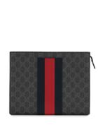 Gucci Pre-owned Gg Pattern Shelly Line Clutch - Grey