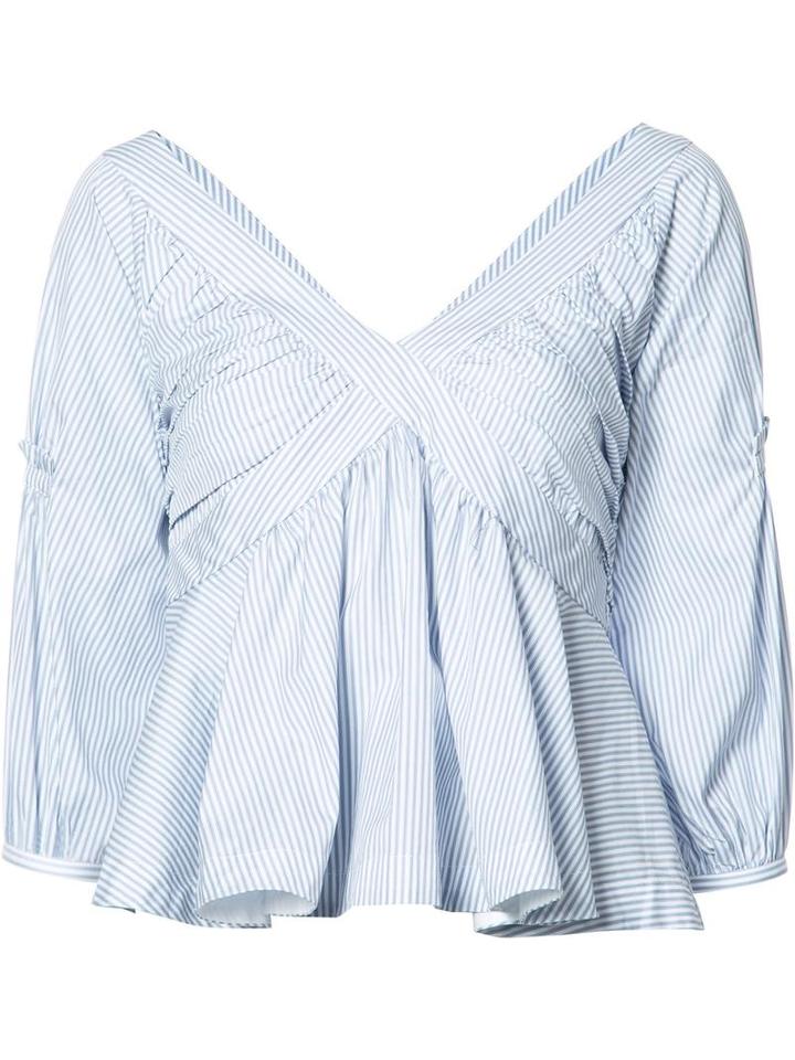 Piamita Crisscross Babydoll Blouse, Women's, Size: Small, Blue, Cotton