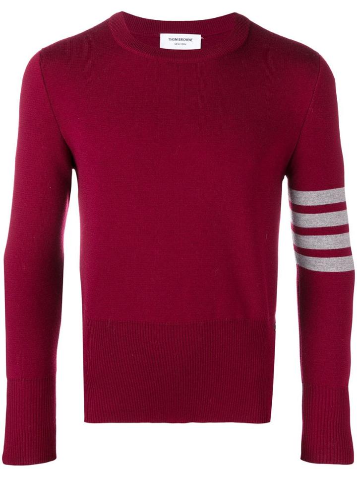 Thom Browne 4-bar Milano Stitch Merino Pullover - Red