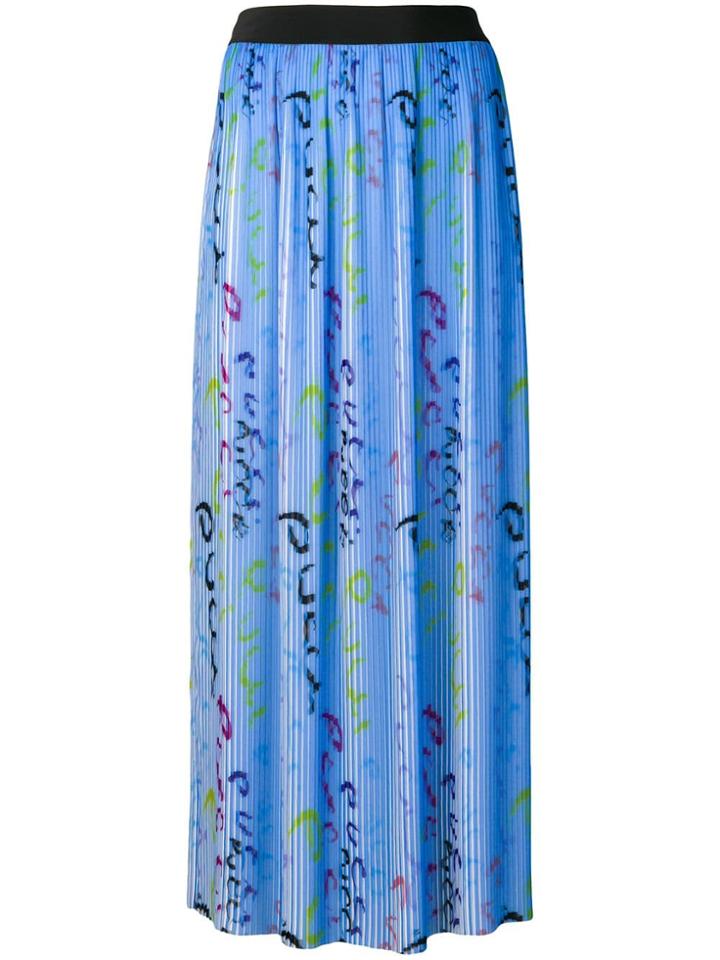 Emilio Pucci Pucci Pucci Print Plissé Pleated Skirt - Blue