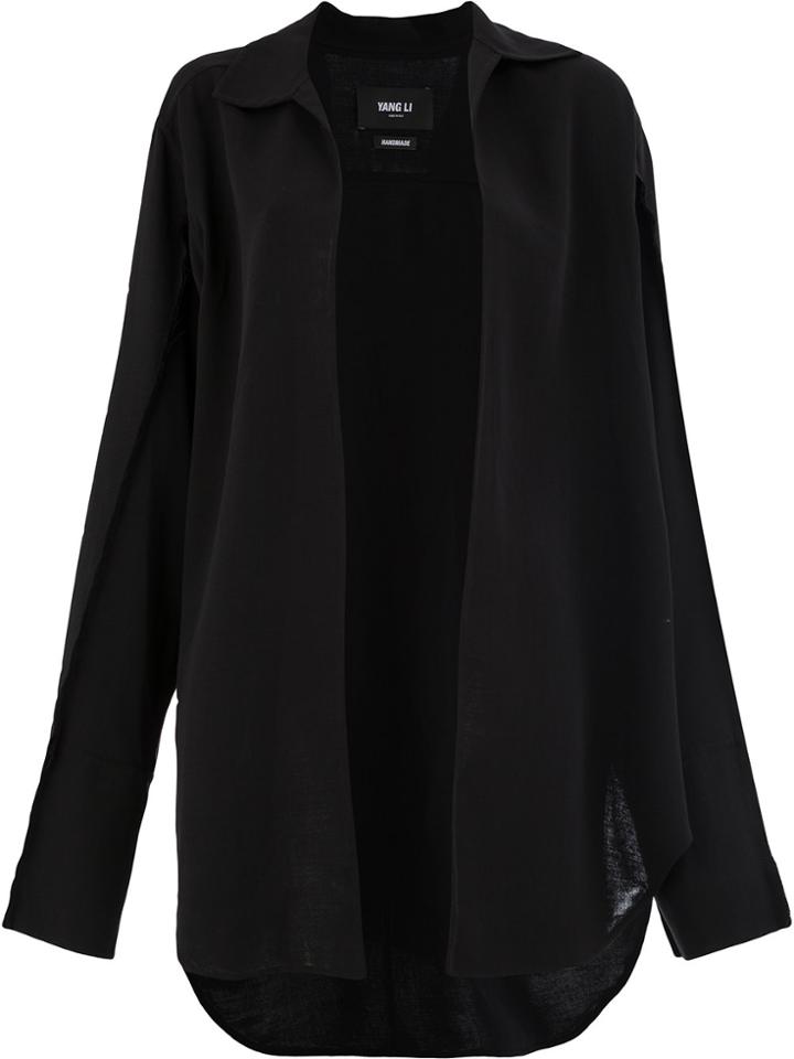 Yang Li Open Front Overshirt - Black