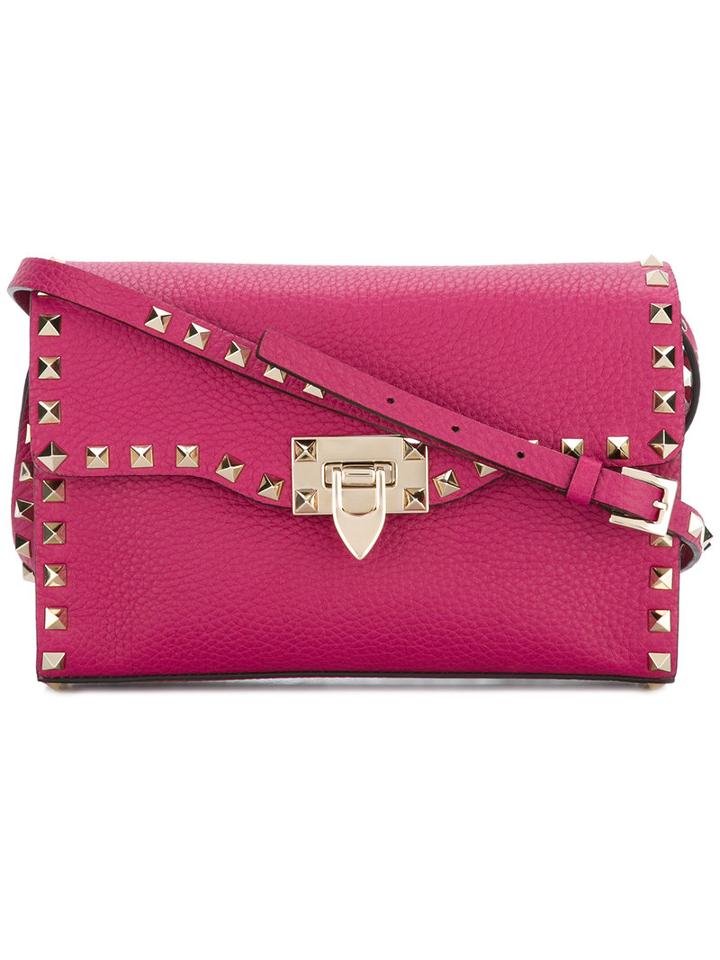 Valentino Rockstud Shoulder Bag, Women's, Pink/purple, Leather/metal