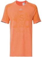 Adidas By Kolor Primeknit Logo T-shirt - Yellow & Orange