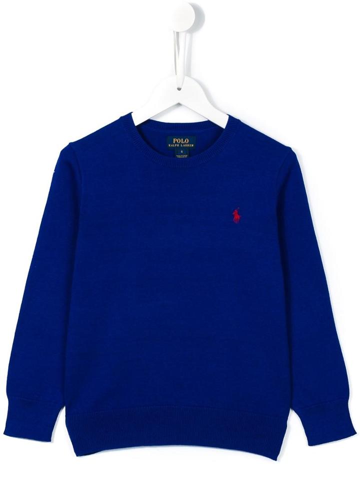 Ralph Lauren Kids Logo Jumper, Boy's, Size: 6 Yrs, Blue