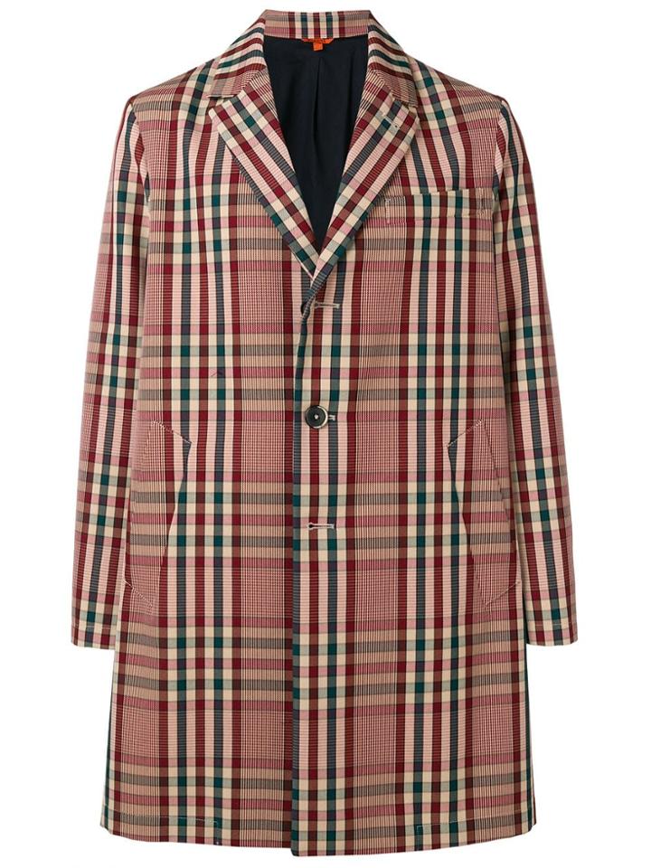 Barena Classic Overcoat With Tartan Print - Brown