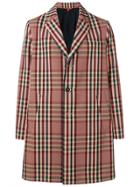 Barena Classic Overcoat With Tartan Print - Brown