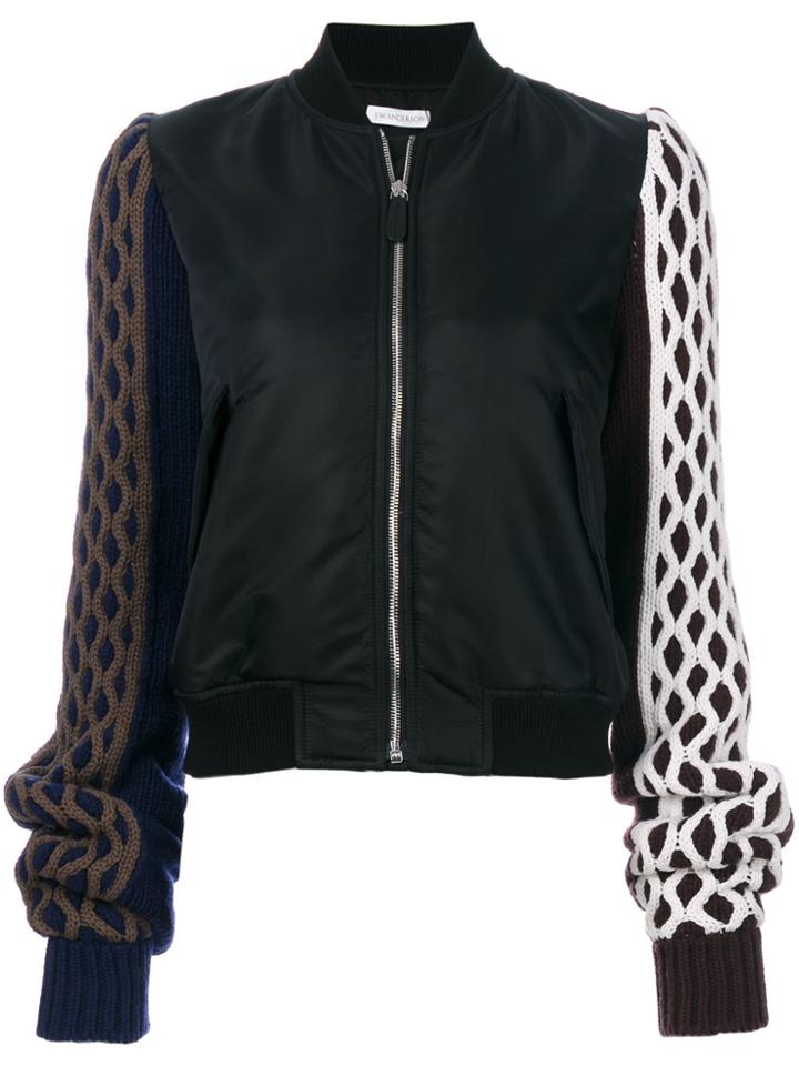 Jw Anderson Cable Knit Bomber Jacket - Black