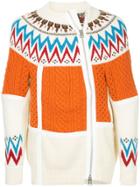 Sacai Multi-knit Zip Jacket - Yellow & Orange
