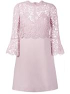 Valentino Lace Crepe Couture Dress, Women's, Size: 40, Pink/purple, Silk/cotton/virgin Wool