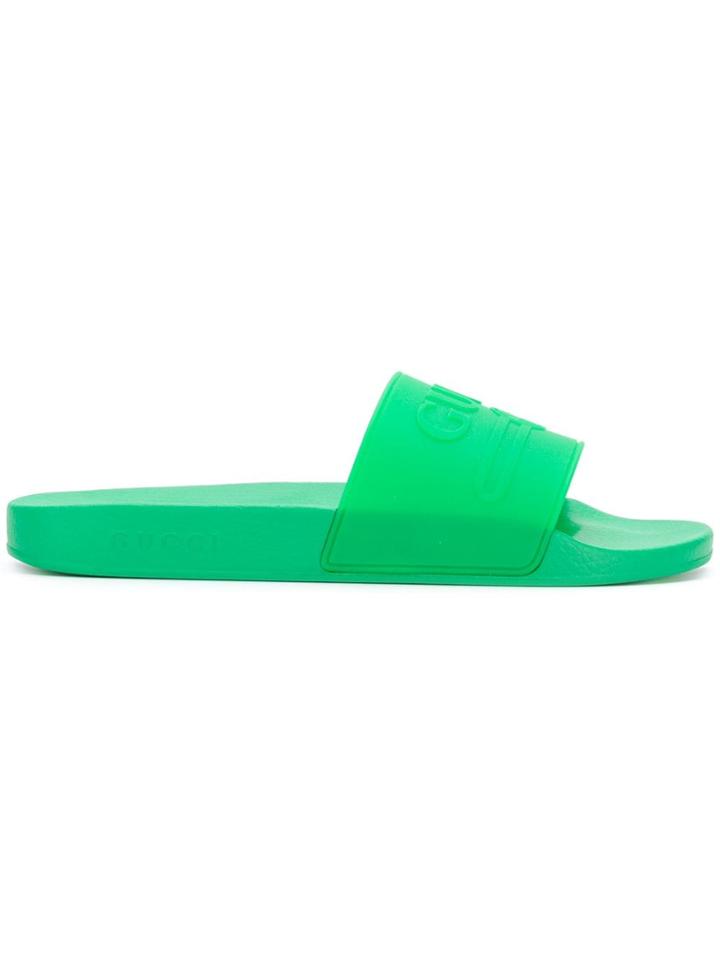 Gucci Gucci Logo Slides - Green