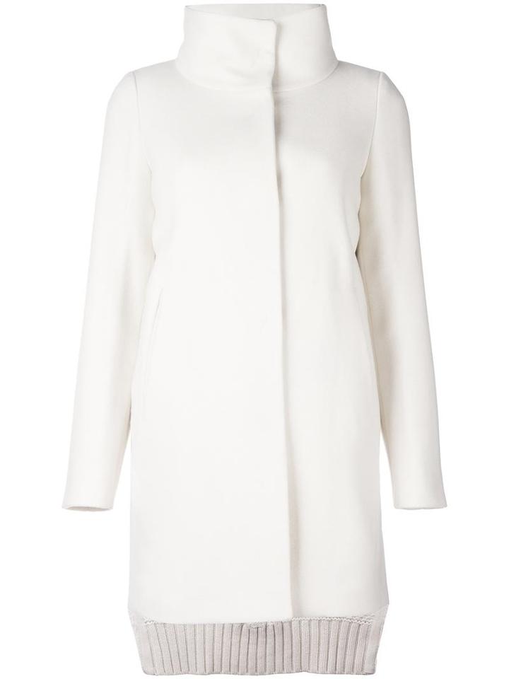 Herno Single Breasted Coat, Women's, Size: 42, White, Wool/polyamide/polyester