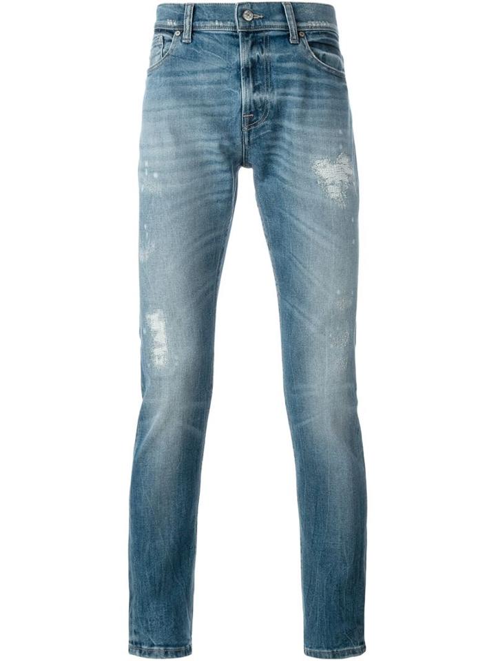 7 For All Mankind Ronnie Jeans, Men's, Size: 38, Blue, Cotton/spandex/elastane