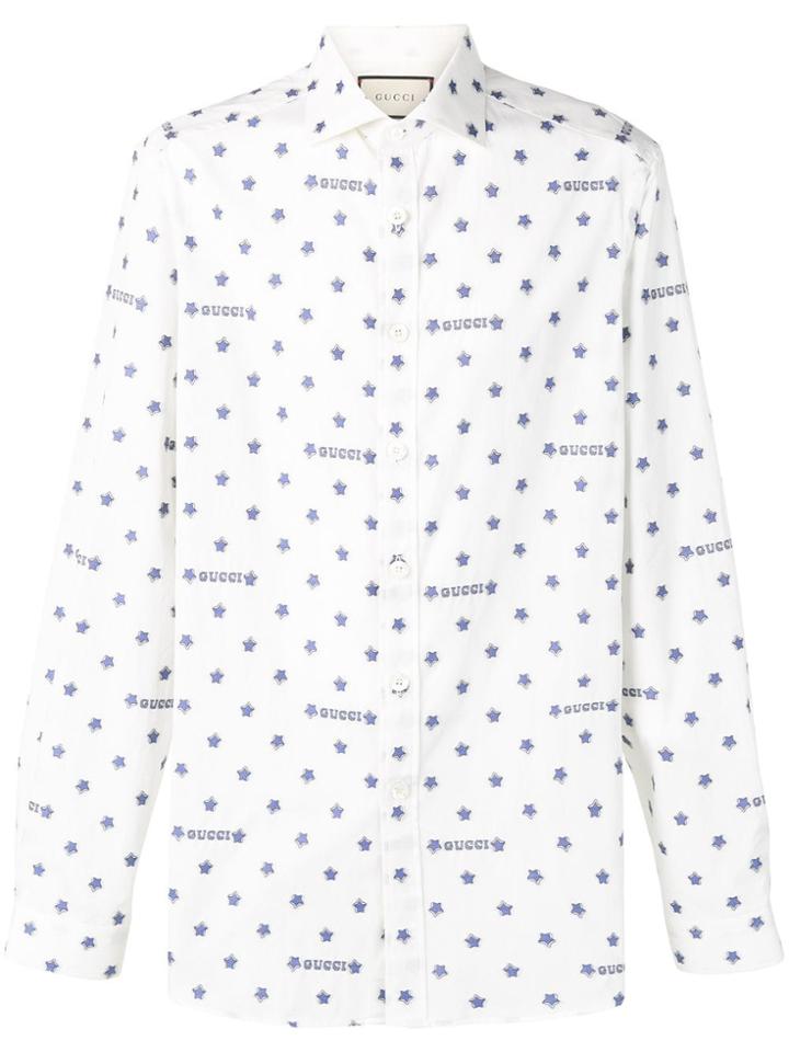 Gucci Logo Star Print Shirt - White