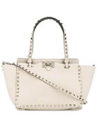 Valentino Valentino Garavani Small 'rockstud' Trapeze Tote - White