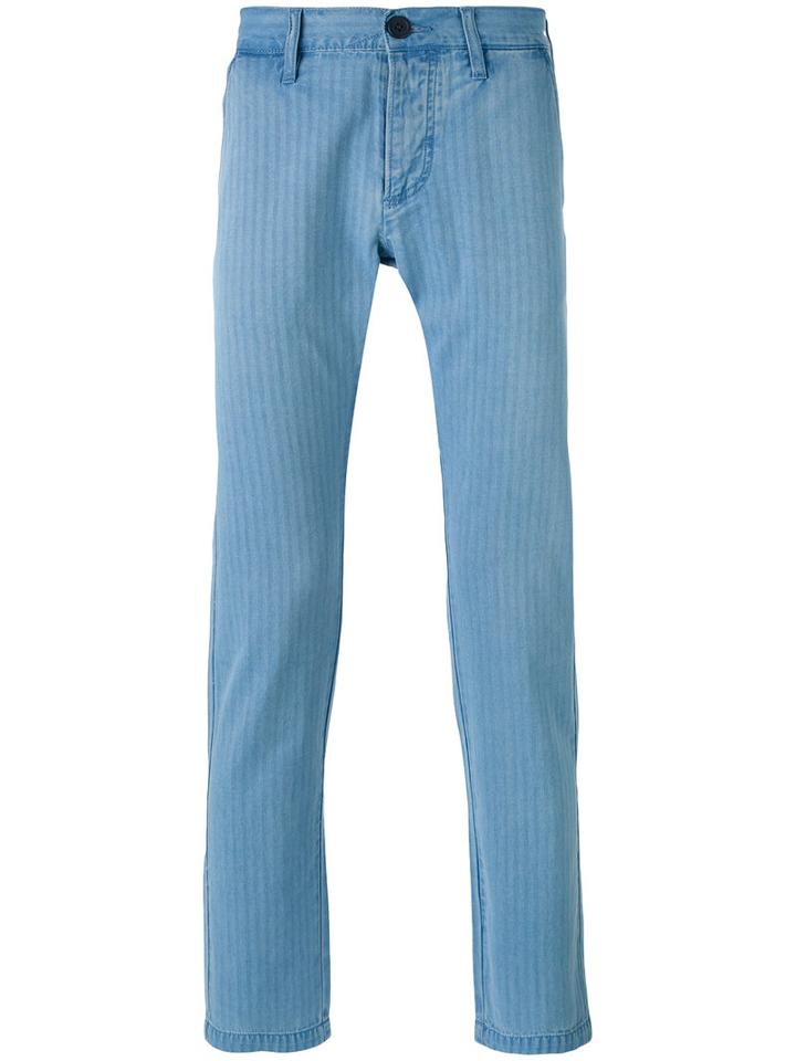 Edwin - Striped Tapered Trousers - Men - Cotton - 31, Blue, Cotton