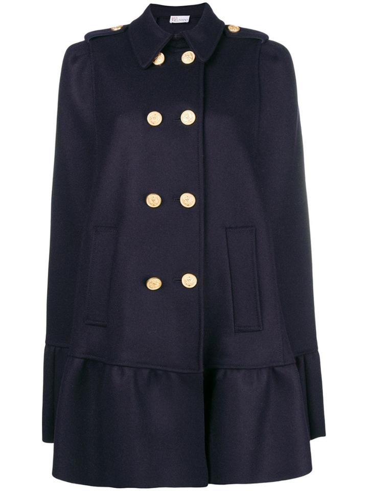 Red Valentino Loose Cape Coat - Blue