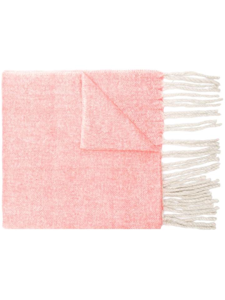 Closed Woven Tassel Scarf - Pink & Purple