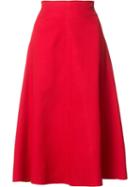 Osklen - Flared Midi Skirt - Women - Cotton/spandex/elastane/viscose - 38, Red, Cotton/spandex/elastane/viscose