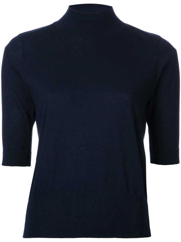H Beauty & Youth Roll Neck Sweatshirt, Women's, Blue, Cotton/silk