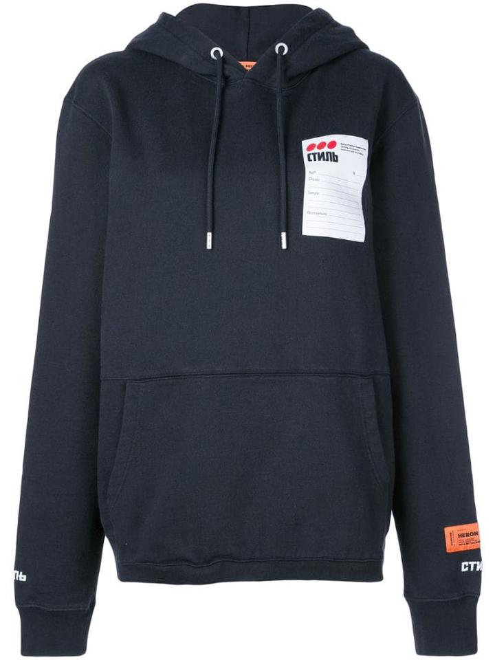 Heron Preston Sticker Label Hoodie - Black