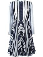 Dolce & Gabbana Striped Dress, Women's, Size: 42, Blue, Silk/cotton/polyamide