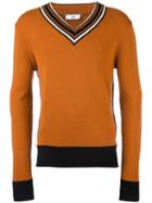 Ami Alexandre Mattiussi - V Neck Sweater - Men - Wool - M, Yellow/orange, Wool
