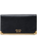 Prada Metal-appliquéd Shoulder Bag - Black