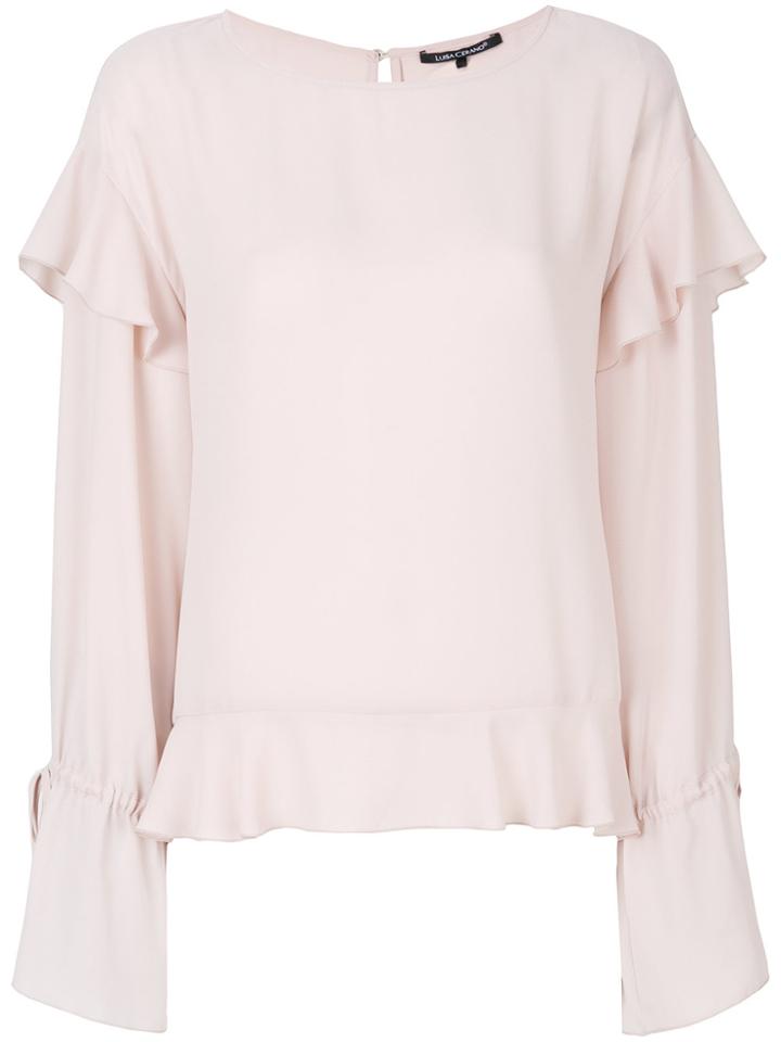 Luisa Cerano Pleated Trim Top - White