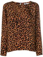 Yves Saint Laurent Vintage Leopard-print Blouse - Brown