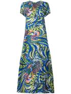 La Doublej Long Length Patterned Swing Dress - Blue